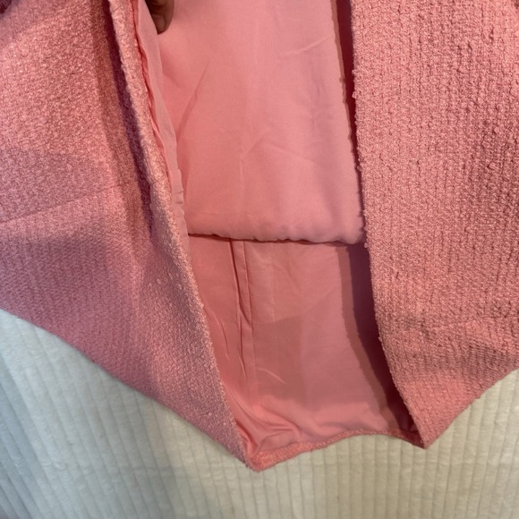 Tuckernuck Pink Tweed Short Sleeve Braided Neck Jackie Shift Dress Sz L $298 - Picture 6 of 13